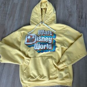 Distressed-Print Yellow Walt Disney World Hoodie